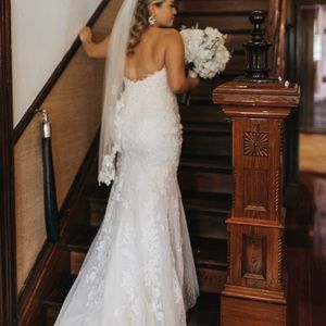 Casablanca Bridal Fit and Flare Wedding Dress (Style 2214)